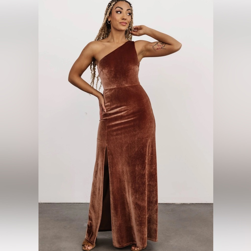 Brown velvet dress